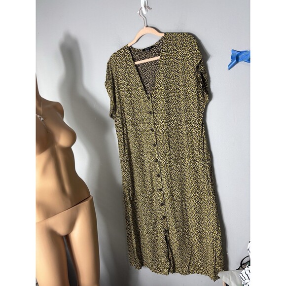 Madewell Spring Fling Womens Easy midi Dress Front Cutout Bitsy Floral L - Picture 3 of 14